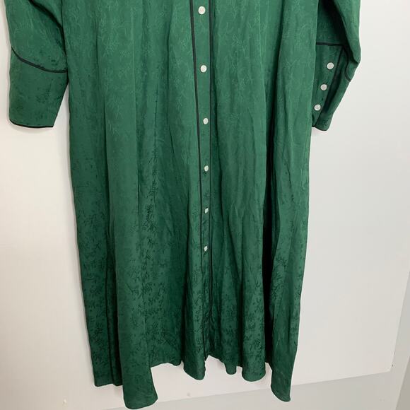 Veronica Beard Spur Western Silk Tie Midi Dress in Green Womens Size 8 - Picture 4 of 15